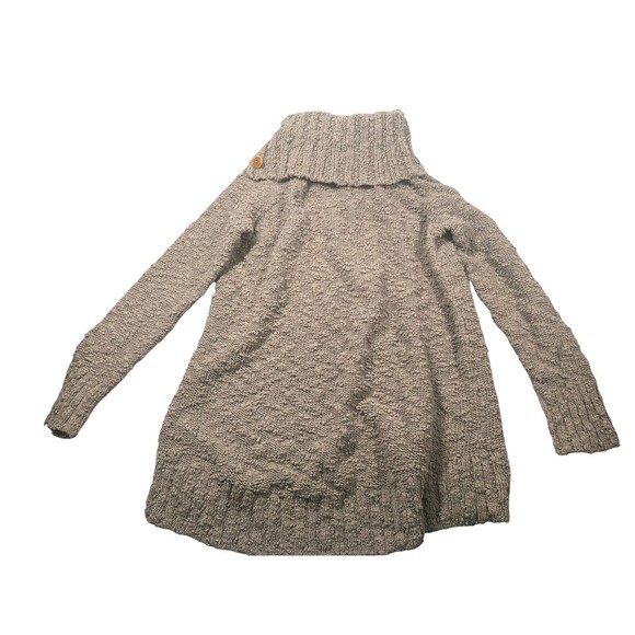 Moth Cowled Cablework Pullover Sweater Size Medium Taupe Brown Anthropologie - Picture 3 of 7